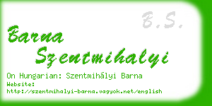 barna szentmihalyi business card